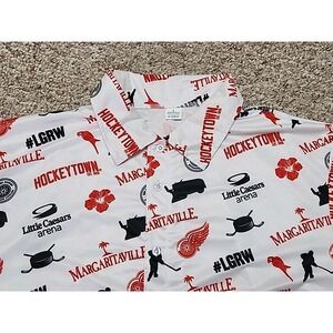 Detroit Red Wings Margaritaville Hawaiian Style White Button Shirt - Size XL